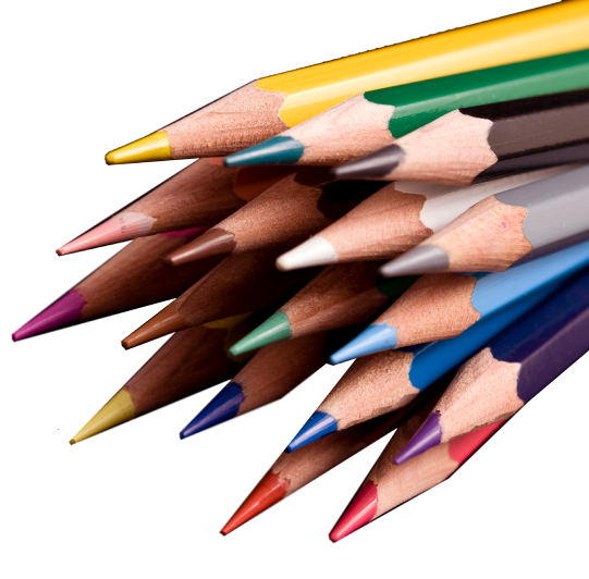 Pencil and crayons
